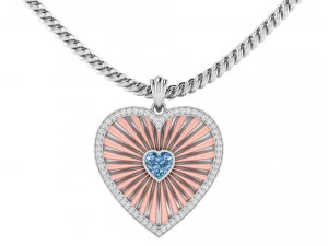 Heart stripe diamond pendant 3D Print Model