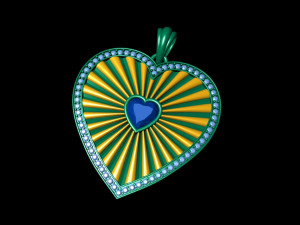 Heart stripe diamond pendant 3D प्रिंट मॉडल
