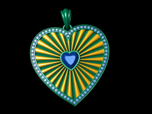 Heart stripe diamond pendant 3D प्रिंट मॉडल