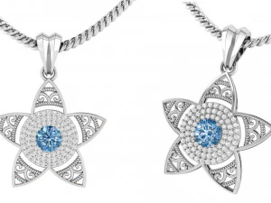 सितारा फूल पेंडेंट 3D प्रिंट मॉडल