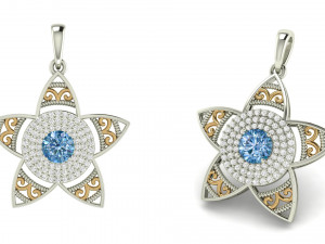 star flower pendant 3D Print Model