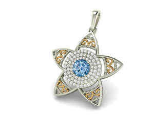 star flower pendant 3D Print Model
