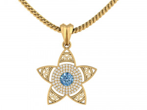 star flower pendant 3D Print Model