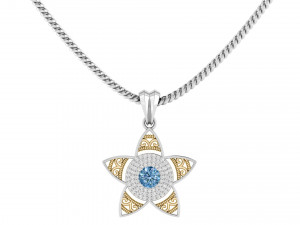 star flower pendant 3D Print Model