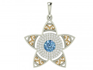 star flower pendant 3D Print Model