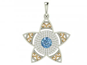 star flower pendant 3D Print Model