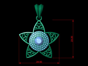 star flower pendant 3D Print Model
