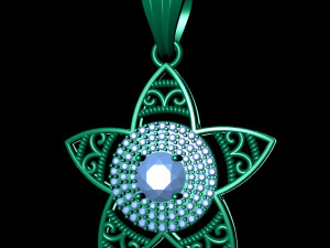 star flower pendant 3D Print Model