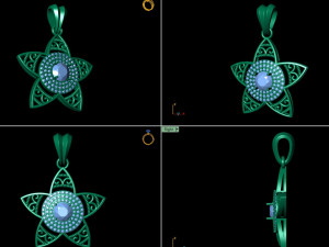 star flower pendant 3D Print Model