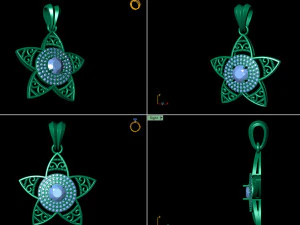 star flower pendant 3D Print Model