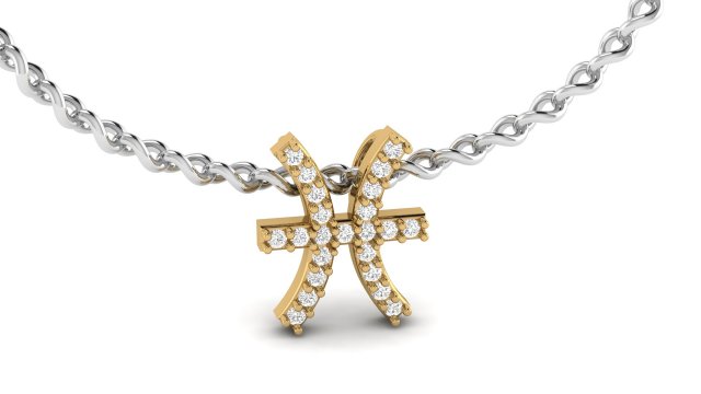 pisces zodiac diamond necklase Modello di stampa 3D .c4d .max .obj .3ds .fbx .stl .blend 
