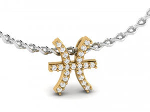 Collana di diamanti dello zodiaco Pesci Modello di stampa 3D