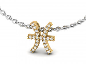pisces zodiac diamond necklase Modello di stampa 3D