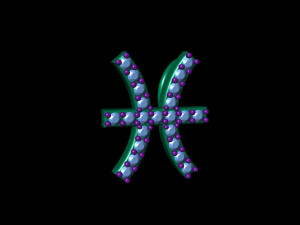 pisces zodiac diamond necklase Modello di stampa 3D