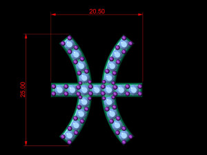 pisces zodiac diamond necklase Modello di stampa 3D