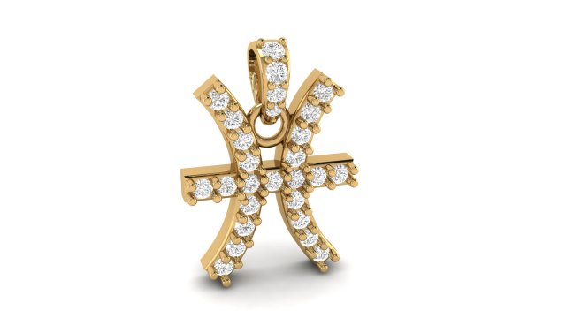 pisces zodiac symbol pendant 3D प्रिंट मॉडल .c4d .max .obj .3ds .fbx .stl .blend 