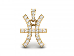 pisces zodiac symbol pendant 3D प्रिंट मॉडल