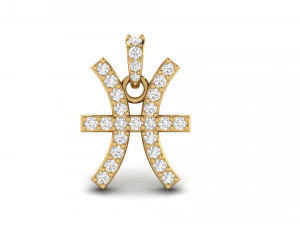 pisces zodiac symbol pendant 3D Print Model
