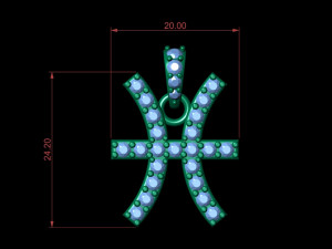 pisces zodiac symbol pendant 3D प्रिंट मॉडल