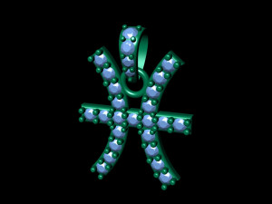 pisces zodiac symbol pendant 3D प्रिंट मॉडल