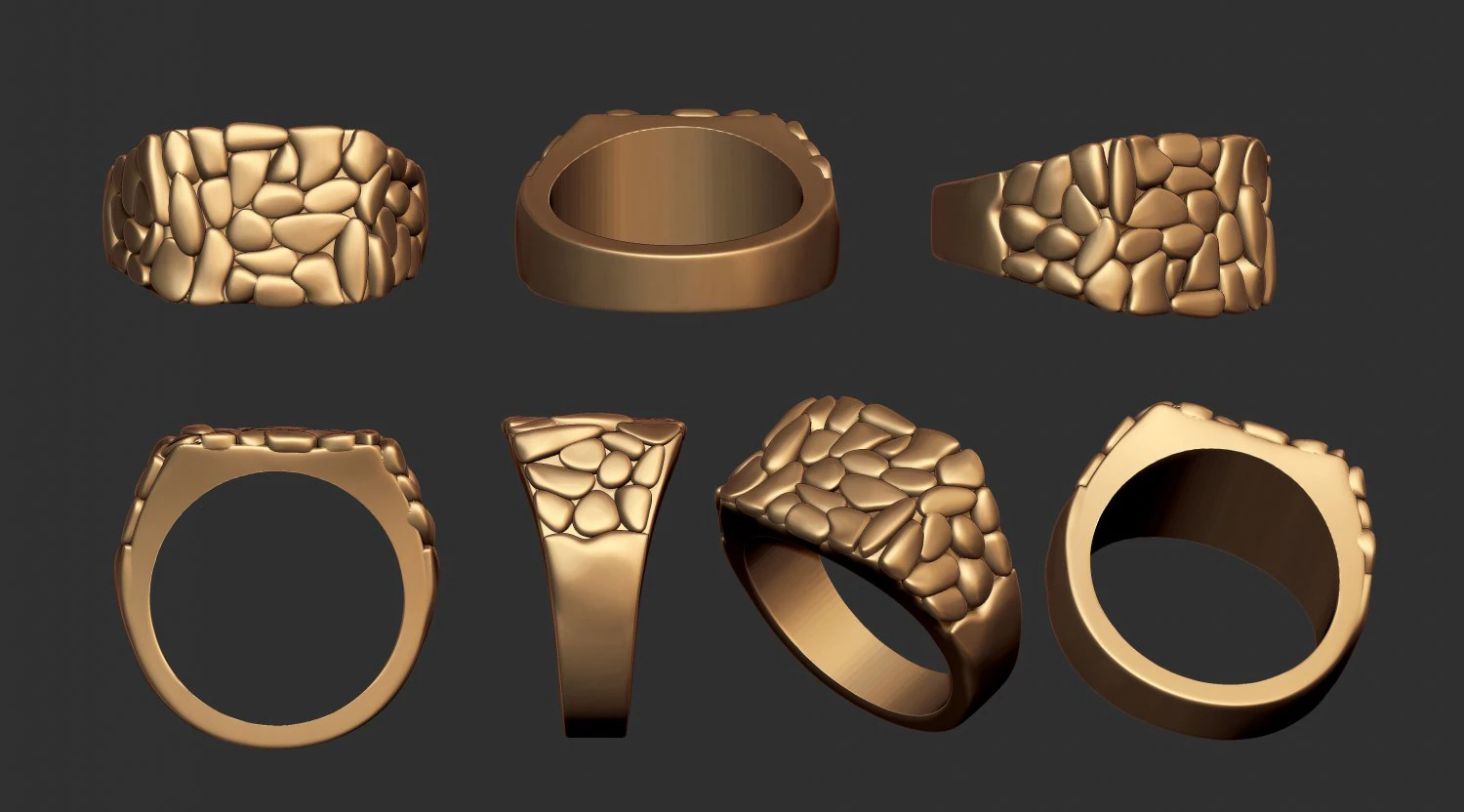 Plain nugget ring 2 3D Print Model .c4d .max .obj .3ds .fbx .stl .blend 