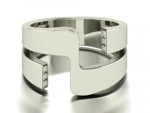 platinum diamond ring bands 002 3D Print Model