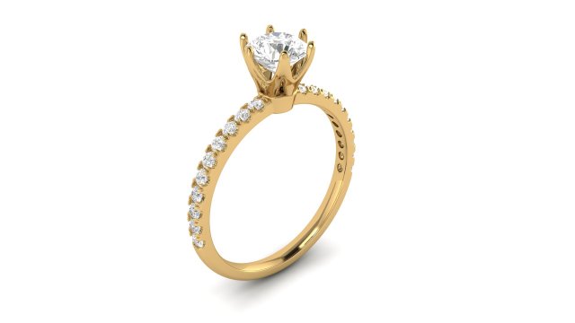 princess diamond engagement ring Modello di stampa 3D .c4d .max .obj .3ds .fbx .stl .blend 