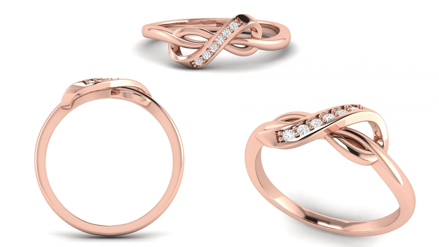 ribbon knot ring 3D Print Model .c4d .max .obj .3ds .fbx .stl .blend 