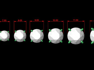 кільцеві головки тип 3 - 7шт 3D Принт Модель