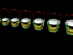 ring heads type 3 - 7pc 3D 打印模型