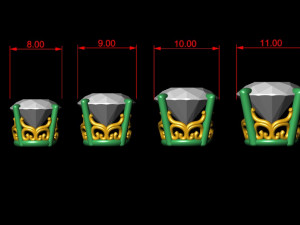ring heads type 3 - 7pc 3D 打印模型