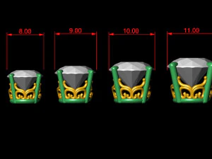 кільцеві головки тип 3 - 7шт 3D Принт Модель