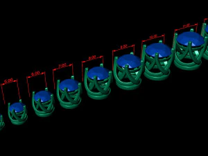 teste ad anello tipo 4 - 10pz Modello di stampa 3D