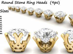 ring heads type 7 - 9pc 3D प्रिंट मॉडल