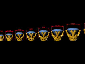 ring heads type 7 - 9pc 3Dプリントモデル