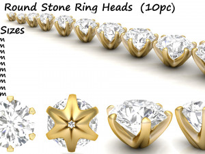 ring heads type 9 - 10pc 3D प्रिंट मॉडल