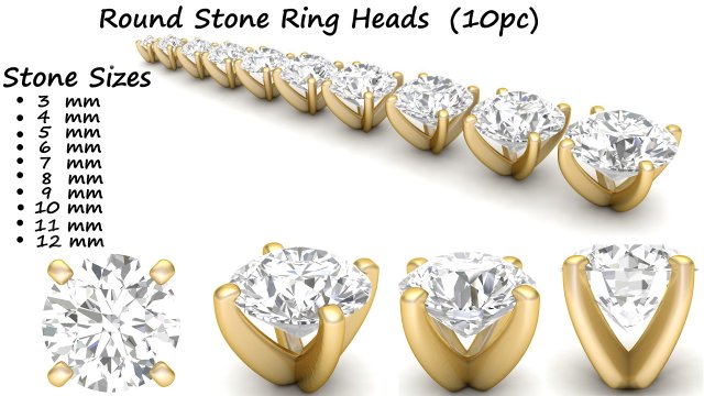 ring heads type 10 - 10pc Modelo de impresión 3D .c4d .max .obj .3ds .fbx .stl .blend 