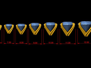 ring heads type 11 - 10pc 3D Baskı Modeli