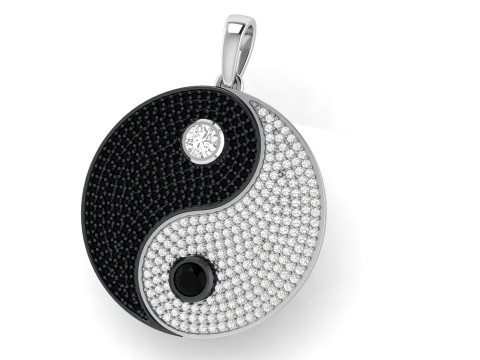 Ying Yang Diamond Hiphop Pendant 3D 打印模型