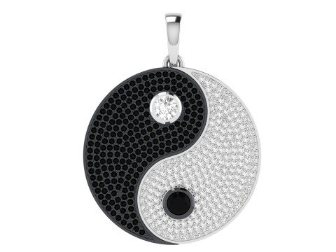 Ying Yang Diamond Hiphop Pendant 3D 打印模型