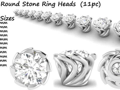 Ring Heads Type 16 -11pc 3D Принт Модель