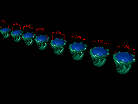 Ring Heads Type 16 -11pc 3D Принт Модель