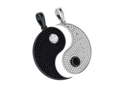 Diamond Ying and Yang Separate Hip-hop Pendants 3D प्रिंट मॉडल