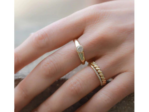 Tek Taş Y&uuml;z&uuml;k Tek Taş Y&uuml;z&uuml;k 3D Baskı Modeli