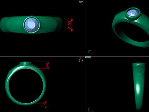 Solitare RingSolitare Ring 3D Print Model