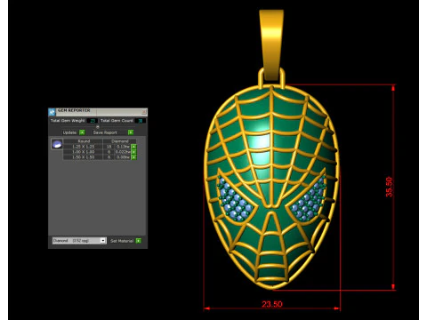 Spiderman Logo Pendant 3D Print Model