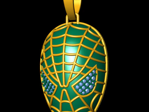 Spiderman Logo Pendant 3D Print Model