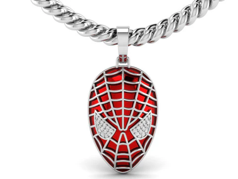 Spiderman Logo Pendant 3D Print Model