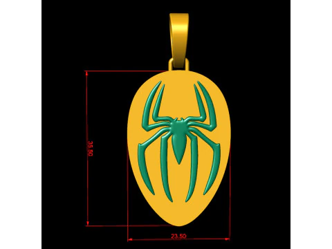 Spiderman Logo Pendant 3D Print Model