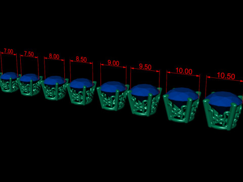Ring Heads Type 13 -13pc Modèles 3D en vedette
